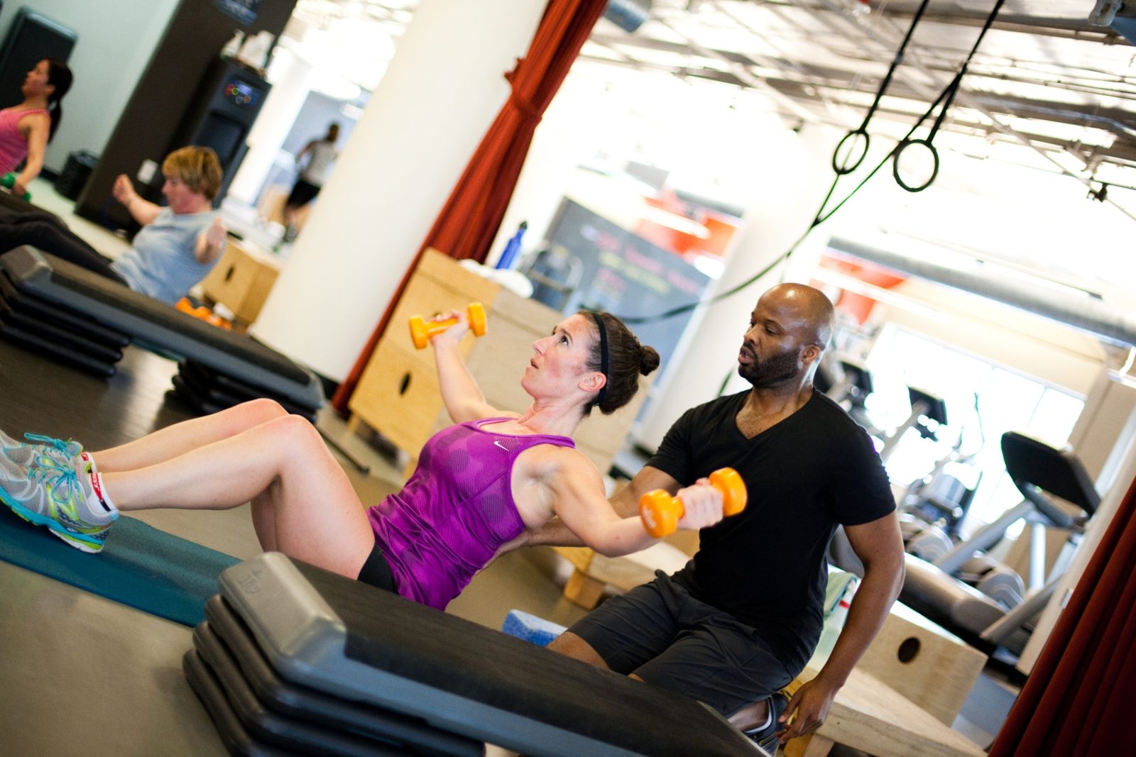 Personal training with dumbbells at TonyMosesFitness